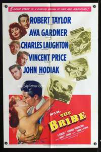 m076 BRIBE one-sheet movie poster '49 Robert Taylor, Ava Gardner, Charles Laughton