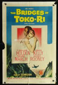 m083 BRIDGES AT TOKO-RI one-sheet movie poster '54 Grace Kelly, William Holden, Korean War!