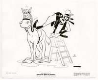 n232 HOW TO RIDE A HORSE 8x10 movie still '50 Goofy Disney cartoon!