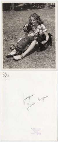 n252 JANE BRYAN 8x10 movie still '30s playing with her dogs by Muky!