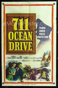 p012 711 OCEAN DRIVE one-sheet movie poster '50 Edmond O'Brien, Joanne Dru, film noir!