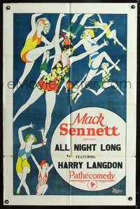 p022 ALL NIGHT LONG stock 1sh '24 Frank Capra, sexy flapper girls art!