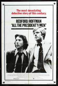 p023 ALL THE PRESIDENT'S MEN one-sheet movie poster '76 Dustin Hoffman, Robert Redford