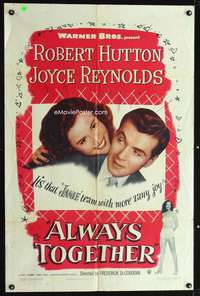 p024 ALWAYS TOGETHER one-sheet movie poster '48 Robert Hutton, Joyce Reynolds