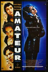 p025 AMATEUR one-sheet movie poster '94 Isabelle Huppert, Hal Hartley