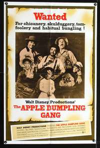 p035 APPLE DUMPLING GANG one-sheet movie poster '75 Disney, Don Knotts, cool wanted poster design!