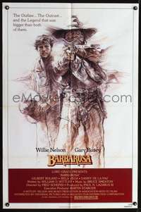 p039 BARBAROSA one-sheet movie poster '82 great art of Willie Nelson & Gary Busey!
