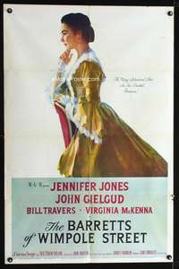 p040 BARRETTS OF WIMPOLE STREET one-sheet '57 great art of Jennifer Jones as Elizabeth Browning!