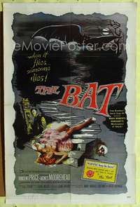 p042 BAT one-sheet movie poster R80s Vincent Price, great horror image!
