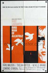 p054 BIRDMAN OF ALCATRAZ one-sheet movie poster '62 Burt Lancaster, John Frankenheimer
