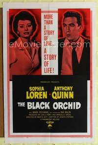 p058 BLACK ORCHID one-sheet movie poster '59 Anthony Quinn, Sophia Loren, Martin Ritt