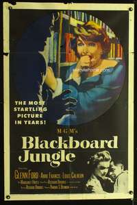 p059 BLACKBOARD JUNGLE one-sheet movie poster '55 Richard Brooks classic!