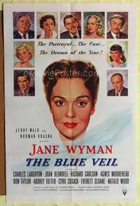 p065 BLUE VEIL one-sheet movie poster '51 Jane Wyman, Charles Laughton