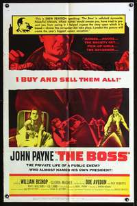 p071 BOSS A one-sheet '56 Judges, Governors, pick-up girls, John Payne buys and sells them all!