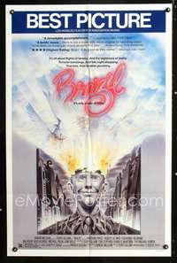p075 BRAZIL one-sheet movie poster '85 Terry Gilliam, Best Picture, exploding head art!