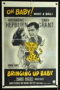 p078 BRINGING UP BABY one-sheet movie poster R55 Katharine Hepburn, Cary Grant