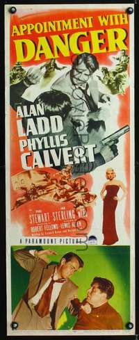 s020 APPOINTMENT WITH DANGER insert movie poster '51 Alan Ladd