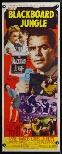 s029 BLACKBOARD JUNGLE insert movie poster '55 Richard Brooks classic!