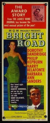 s043 BRIGHT ROAD insert movie poster '53 Dorothy Dandridge, Belafonte