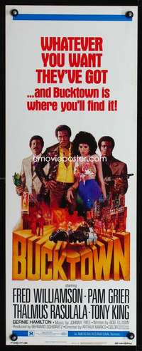s045 BUCKTOWN insert movie poster '75 Pam Grier, Fred Williamson