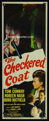 s059 CHECKERED COAT insert movie poster '48 Tom Conway, Noreen Nash