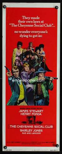 s061 CHEYENNE SOCIAL CLUB insert movie poster '70 Jimmy Stewart, Fonda
