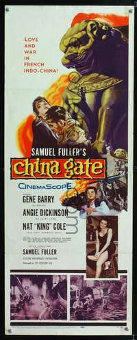 s063 CHINA GATE insert movie poster '57 Sam Fuller, Angie Dickinson