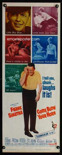 s072 COME BLOW YOUR HORN insert movie poster '63 Sinatra, Neil Simon