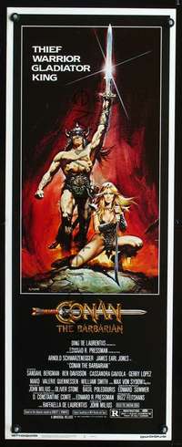 s075 CONAN THE BARBARIAN insert movie poster '82 Schwarzenegger