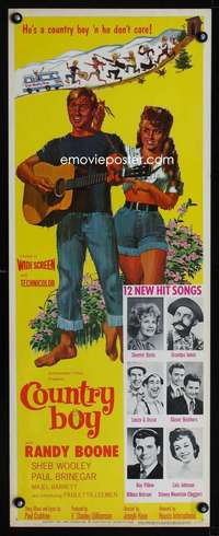 s079 COUNTRY BOY insert movie poster '66 Nashville country music!