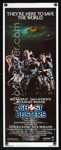 s138 GHOSTBUSTERS insert movie poster '84 Bill Murray, Aykroyd, Ramis
