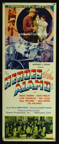 s154 HEROES OF THE ALAMO insert movie poster '37 Lane Chandler