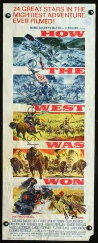s164 HOW THE WEST WAS WON insert movie poster '64 cool artwork!