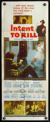 s173 INTENT TO KILL insert movie poster '59 Richard Todd, Betsy Drake