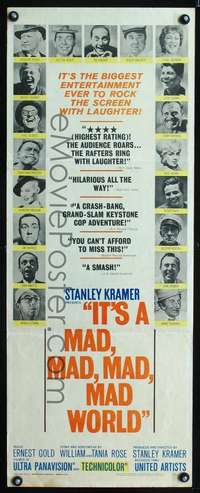 s176 IT'S A MAD, MAD, MAD, MAD WORLD insert movie poster '64 Kramer