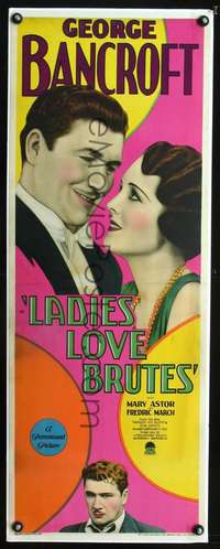 s012 LADIES LOVE BRUTES insert movie poster '30 Bancroft, Mary Astor