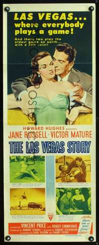 s183 LAS VEGAS STORY insert movie poster '52 sexy Jane Russell!