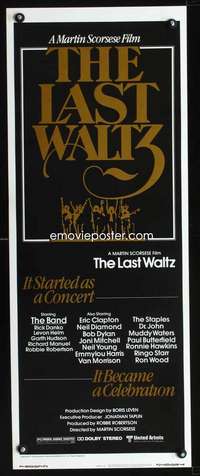 s190 LAST WALTZ insert movie poster '78 Scorsese, rock & roll!