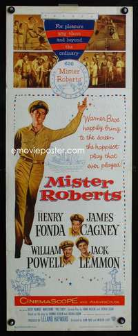 s221 MISTER ROBERTS insert movie poster '55 Henry Fonda, Cagney