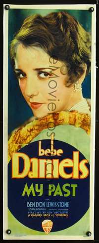 s013 MY PAST insert movie poster '31 best sexy Bebe Daniels close up!