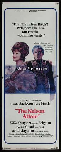 s249 NELSON AFFAIR insert movie poster '73 Glenda Jackson, Peter Finch