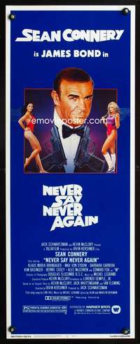 s250 NEVER SAY NEVER AGAIN insert movie poster '83 Sean Connery, Bond