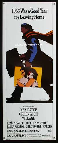 s253 NEXT STOP GREENWICH VILLAGE insert movie poster '76 Glazer art!
