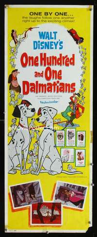 s272 ONE HUNDRED & ONE DALMATIANS insert movie poster '61 Walt Disney