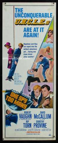 s273 ONE SPY TOO MANY insert movie poster '66 Vaughn, Man from UNCLE!