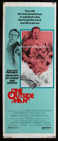s278 OUTSIDE MAN insert movie poster '72 Trintignant, Ann-Margret