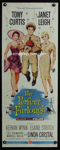 s287 PERFECT FURLOUGH insert movie poster '58 Tony Curtis, Janet Leigh