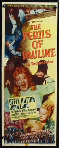 s288 PERILS OF PAULINE insert movie poster '47 Betty Hutton
