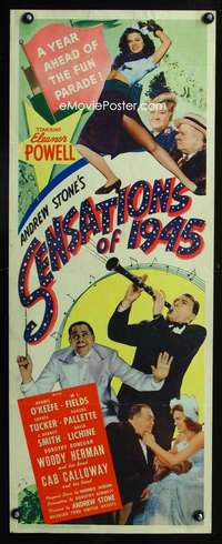 s317 SENSATIONS OF 1945 insert movie poster '44 W.C. Fields, Calloway
