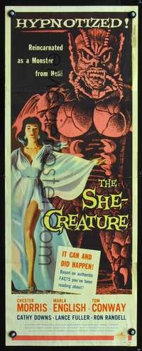 s005 SHE-CREATURE insert movie poster '56 wild monster from Hell!